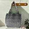 Polyester Rhombus Knitting Tote Bags PW-WG80119-02-1