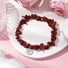 Natural Red Jasper Stretch Bracelets BJEW-JB11147-01-2