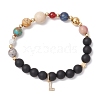 Round Natural Mixed Gemstone Beads Stretch Bracelets BJEW-JB11237-2