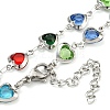 304 Stainless Steel & Glass Heart Link Chain Necklaces NJEW-P315-03P-01-2