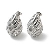 304 Stainless Steel Teardrop Stud Earrings EJEW-B108-07P-4