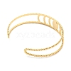 304 Stainless Steel Oval Open Cuff Bangle for Women BJEW-B064-06G-2