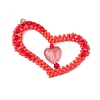 Beaded Heart Charms PALLOY-MZ00439-02-1