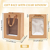 Paper Visible Window Gift Bags with Rope Handles ABAG-WH0040-14B-2