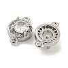 Brass Pave Clear Cubic Zirconia Connector Charms KK-P275-42P-2