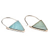 Natural Amazonite Triangle Dangle Hoop Earrings G-S359-363G-3