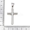 316 Surgical Stainless Steel & Clear Cubic Zirconia Pendants STAS-A137-03A-P-3