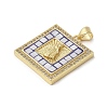 Brass Micro Pave Cubic Zirconia Pendants KK-K385-022G-2