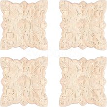 Olycraft Rubber Wood Carved Onlay Applique Craft AJEW-OC0001-46