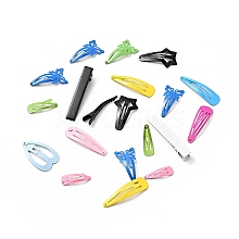 Spray Paint Iron Snap & Alligator Hair Clip Findings IFIN-P038-01