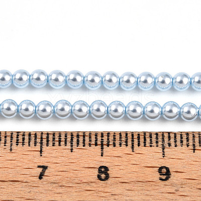 Baking Paint Pearlized Glass Pearl Bead Strands HY-N002-3mm-A05-1