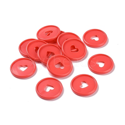 Heart Plastic Loose Leaf Ring Round Binder Discs DIY-WH0304-348B-02-1