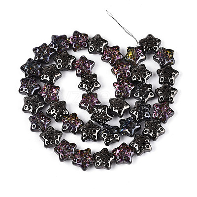 Electroplate Transparent Glass Beads Strands EGLA-N020-02H-1