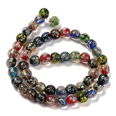 Handmade Dichroic Foil Glass Beads Strands DICH-U001-02A-1