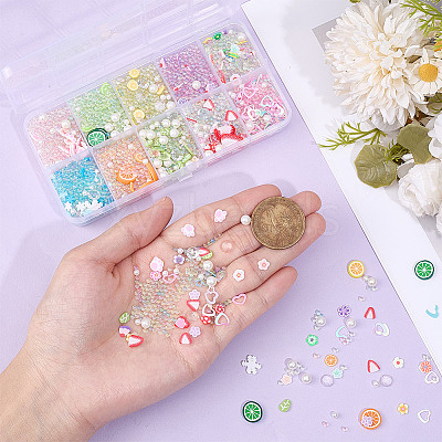 130G 10 Style Plastic Bubble Beads FIND-OC0004-04-1