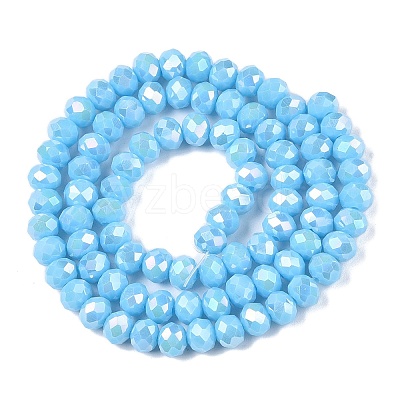 Electroplate Glass Beads Strands EGLA-A044-P6mm-B08-1