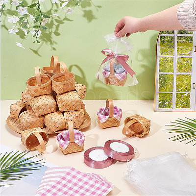 Bamboo Weaving Basket Mini Model AJEW-OC0015-97A-1