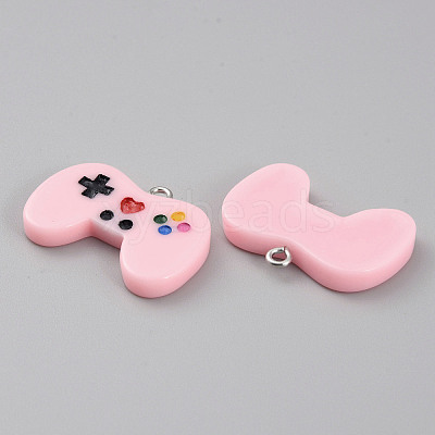 10Pcs Opaque Resin Pendants RESI-WH0035-46F-1