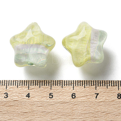 Gradient Color Transparent Hand-drawed Acrylic Beads TACR-P012-01B-13-1
