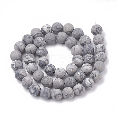 Natural Map Stone/Picasso Stone/Picasso Jasper Beads Strands G-T106-222-1