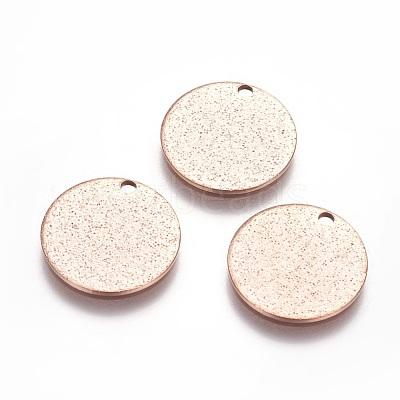Ion Plating(IP) 304 Stainless Steel Textured Pendants STAS-I098-01-15mm-RG-1
