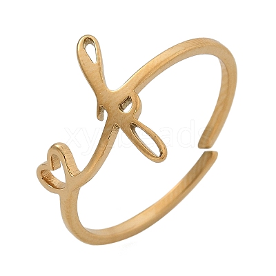 304 Stainless Steel Cuff Rings for Women RJEW-D285-01G-F-1