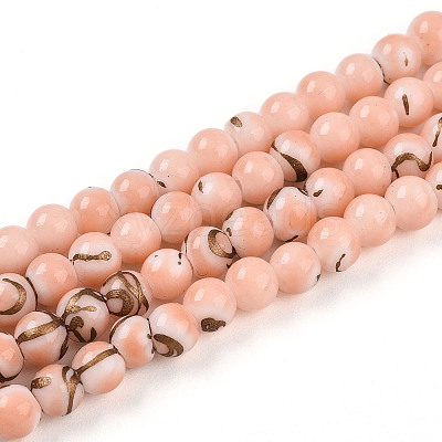 Baking Paint Glass Beads Strands DGLA-N010-4mm-02-1