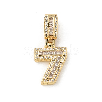 Brass Clear Cubic Zirconia European Dangle Charms LS-KK-R003-01G-07-1