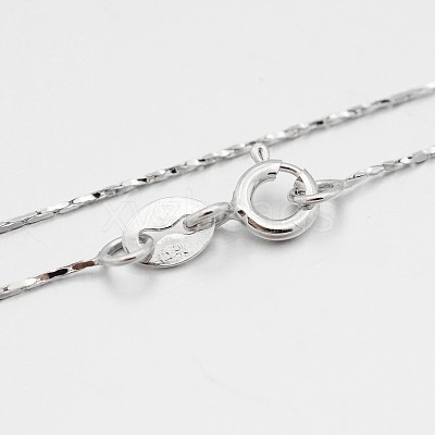 Anti-Tarnish Rhodium Plated 925 Sterling Silver Boston Link Chain Necklaces STER-M086-17B-1