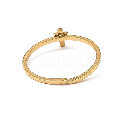 304 Stainless Steel Adjustable Open Cuff Rings RJEW-Q806-01G-07-1