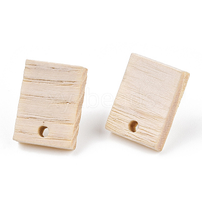 Ash Wood Stud Earring Findings EJEW-N017-011I-1