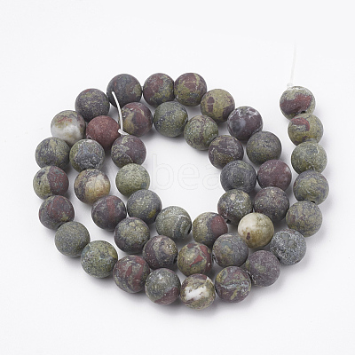 Natural Dragon Blood Stone Beads Strands G-T106-143-1