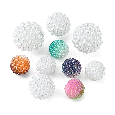 100Pcs 4 Style Imitation Pearl Acrylic Beads OACR-FS0001-23-1