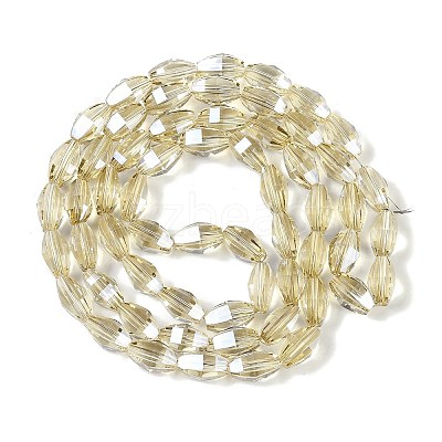 Electroplate Glass Beads Strands GLAA-Q101-03A-PL03-1