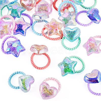 20Pcs 20 Colors Polyester & Plastic Girls Hair Accessories OHAR-TA0001-18-1