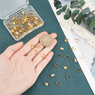 100Pcs 201 Stainless Steel Snap on Bails STAS-DC0003-74-1
