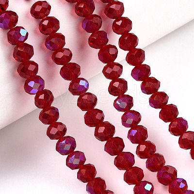 Electroplate Glass Beads Strands EGLA-A034-T6mm-L20-1