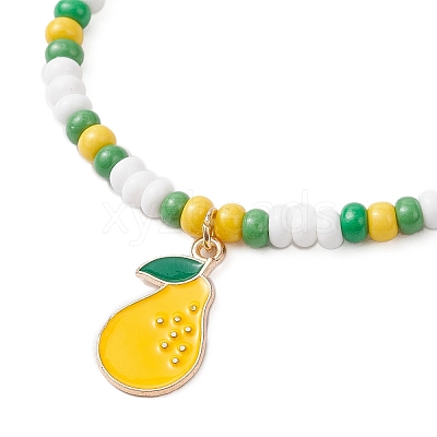 9Pcs Fruit Theme Alloy Enamel Charm Bracelets BJEW-MZ00206-01-1