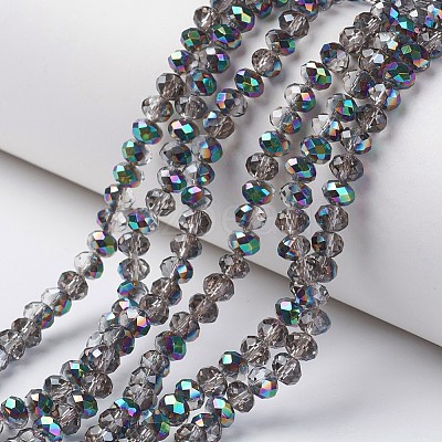 Electroplate Transparent Glass Beads Strands EGLA-A034-T8mm-Q13-1