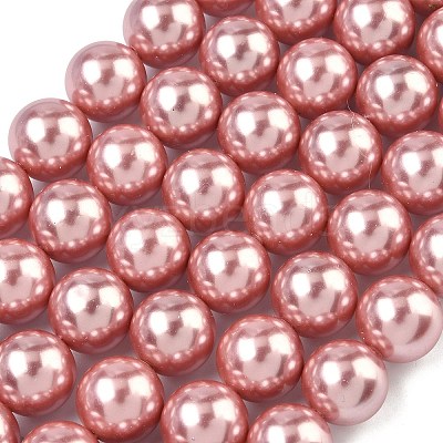 Electroplated Shell Pearl Beads Strands BSHE-G041-12mm-05-1