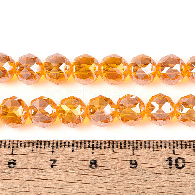 AB Color Plated Transparent Glass Round Beads Strands EGLA-T029-8mm-12T-12-1