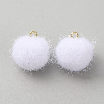 Faux Mink Fur Covered Pendants DIY-WH0401-92A-1
