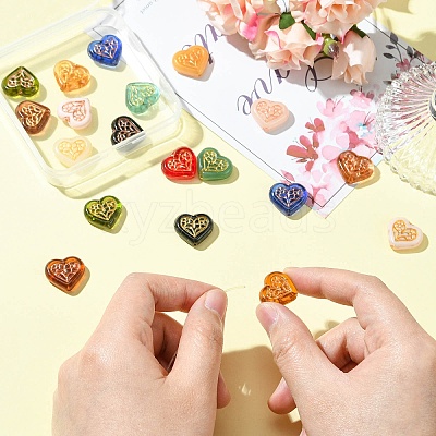 19Pcs 19 Colors Handmade Lampwork Beads LAMP-CJ0002-38-1