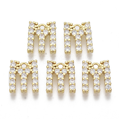 Brass Micro Pave Cubic Zirconia Charms KK-T060-05-M-G-NF-1