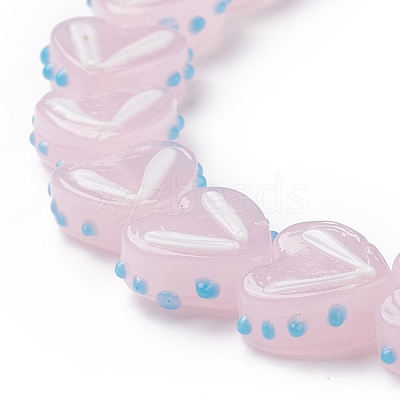 Heart Handmade Lampwork Beads Strands LAMP-G150-01J-1