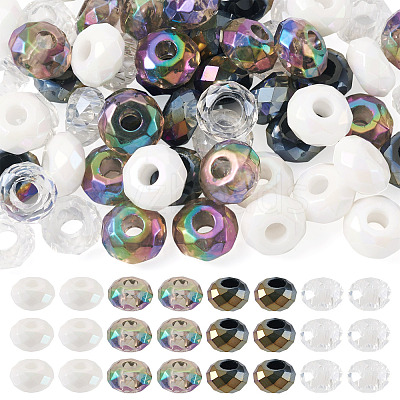 60Pcs 4 Colors Acrylic European Beads SACR-TA0001-80-1
