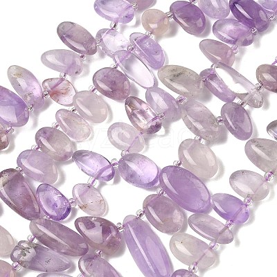 Natural Amethyst Beads Strands G-P604-A08-01-1