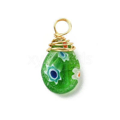 30Pcs Handmade Millefiori Glass Pendants FIND-PH0007-94-1