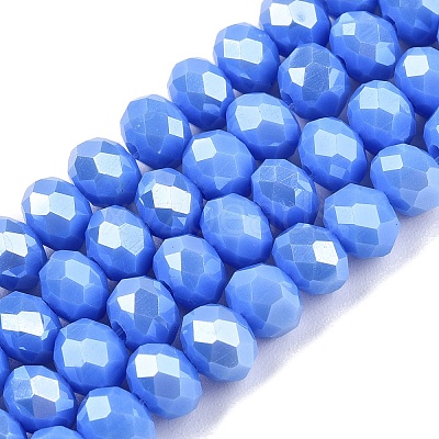 Electroplate Glass Beads Strands EGLA-A044-P6mm-A17-1