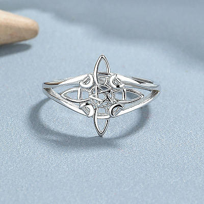 Witch Knot 925 Sterling Silver Finger Rings for Women FS-WG40E9F-01-1